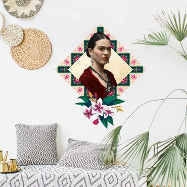 Wall sticker - Frida Kahlo - Flowers And Geometry
