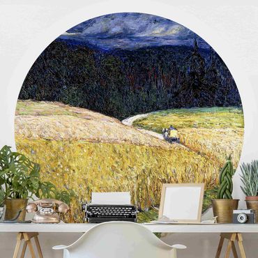 Self-adhesive round wallpaper forest - Wassily Kandinsky - Kallmünz - Thunderstorm (The Stagecoach)