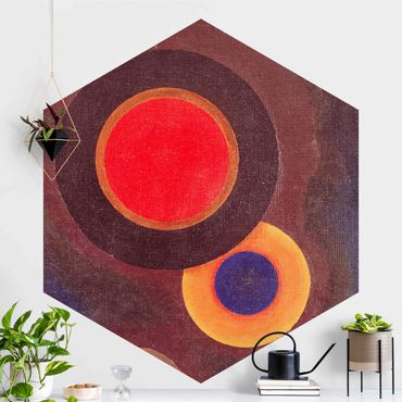 Self-adhesive hexagonal pattern wallpaper - Wassily Kandinsky - Circles And Lines