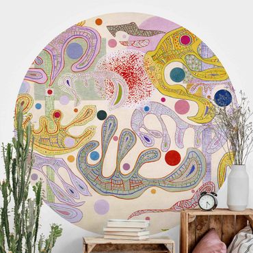 Self-adhesive round wallpaper - Wassily Kandinsky - Capricious Forms