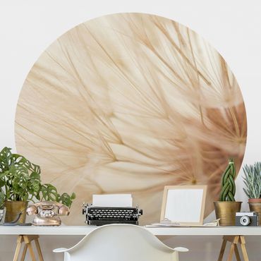 Self-adhesive round wallpaper - Soft Dandelions