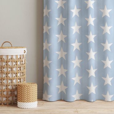 Curtain - White Stars On Blue