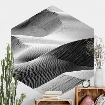 Self-adhesive hexagonal pattern wallpaper - Wave Pattern In Desert Sand