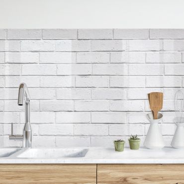 Kitchen wall cladding - White Stonewall