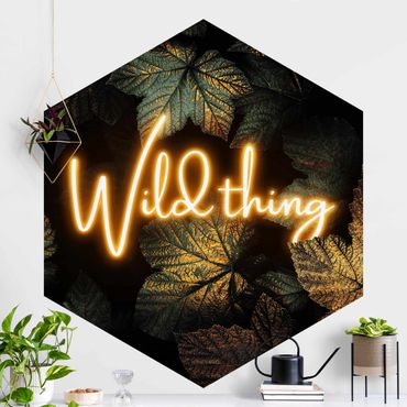 Self-adhesive hexagonal pattern wallpaper - Wild Thing Golden Leaves