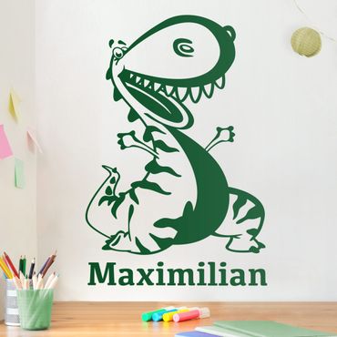 Wall sticker customised text - Dinosaur With Customised Name