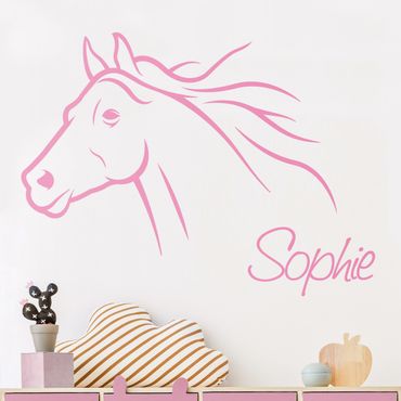 Wall sticker customised text - Horse With Customised Name