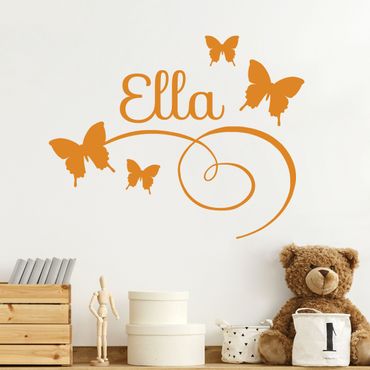Wall sticker customised text - Butterflies With Customised Name