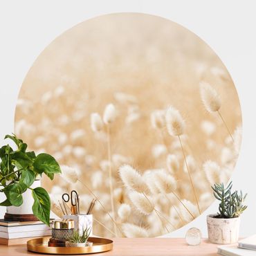 Self-adhesive round wallpaper - Delicate Grasses