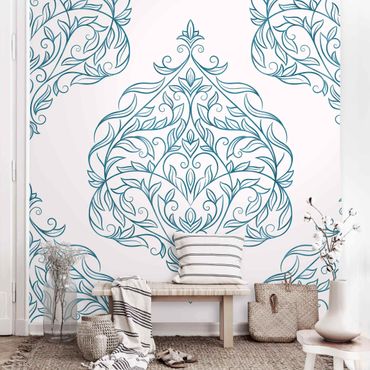 Wallpaper - Delicate Art Nouveau Pattern In Blue