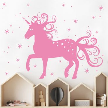 Wall sticker - Magical unicorn with stars