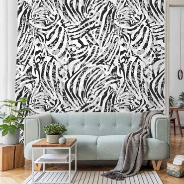 Wallpaper - Zebra Pattern In Shades Of Grey