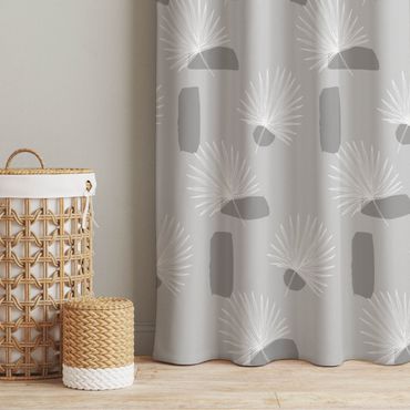 Curtain - European Fan Palm Fronds - Grey
