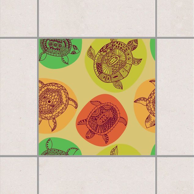 Kitchen Tile Stickers - Turtles of the world's oceans