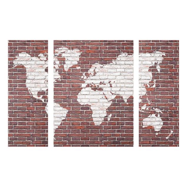 Printable world map Brick World Map