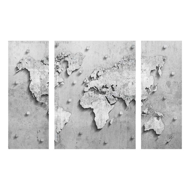 Glass prints maps Concrete World Map