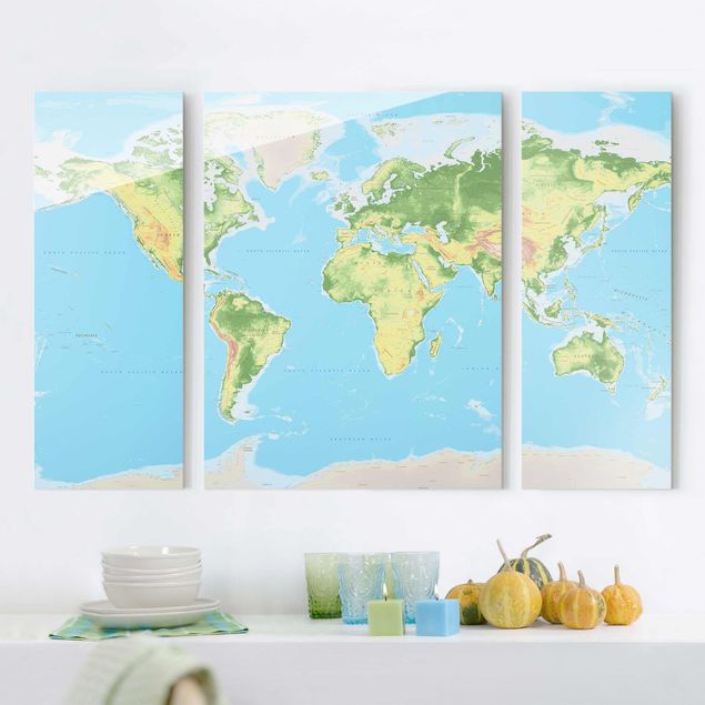 Kitchen Physical World Map