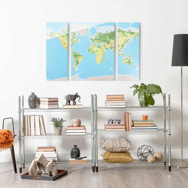 Architectural prints Physical World Map