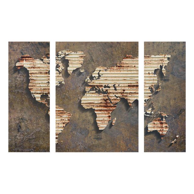 Glass prints maps Rust World Map