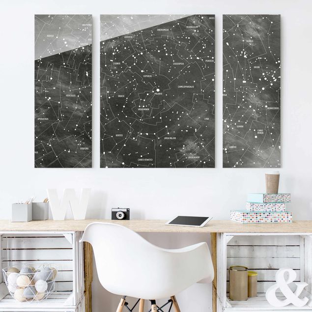 Glass prints architecture and skylines Map Of Constellations Blackboard Look