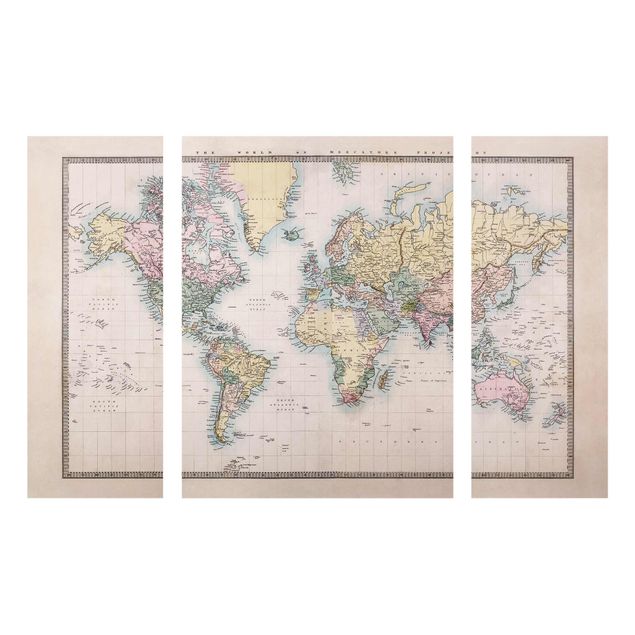 Architectural prints Vintage World Map Around 1850
