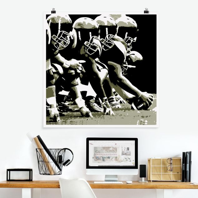 Posters black and white American Football