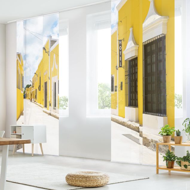 Sliding panel curtains architecture and skylines City In Yellow