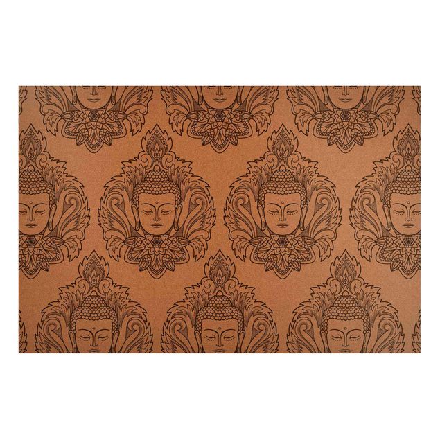 Modern art prints Buddha Flower Cork Look Backdrop