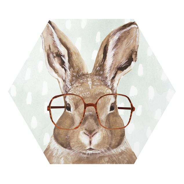 Forex photo prints Animals With Glasses - Rabbit