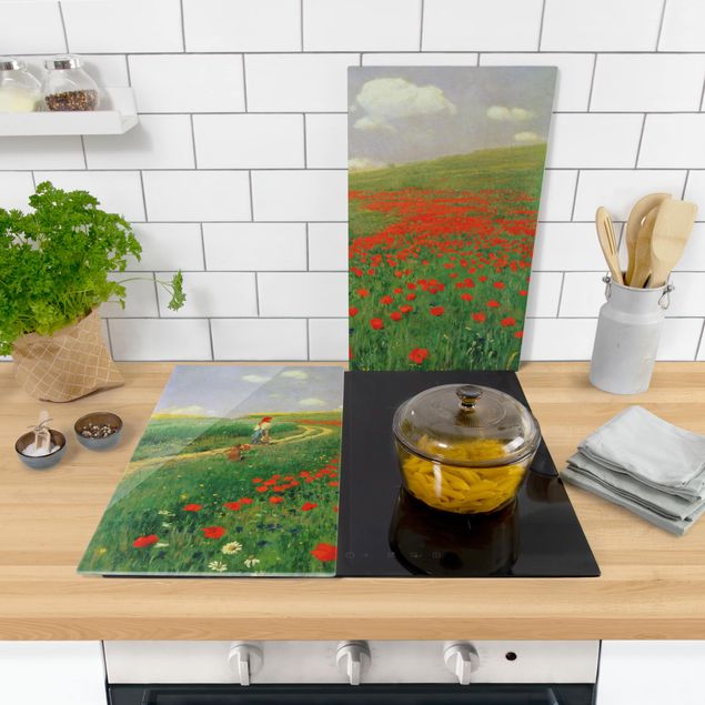 Stove top covers flower Pál Szinyei-Merse - Summer Landscape With A Blossoming Poppy