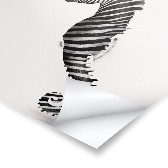 Art posters Seahorse With Zebra Stripes