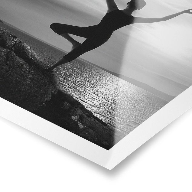 Landscape poster prints Yoga white black