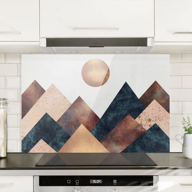 Kitchen Geometric Mountains Bronze