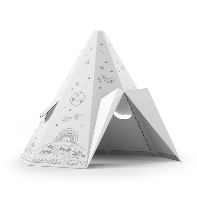 Nursery decoration Tepee Starry Skies for colouring