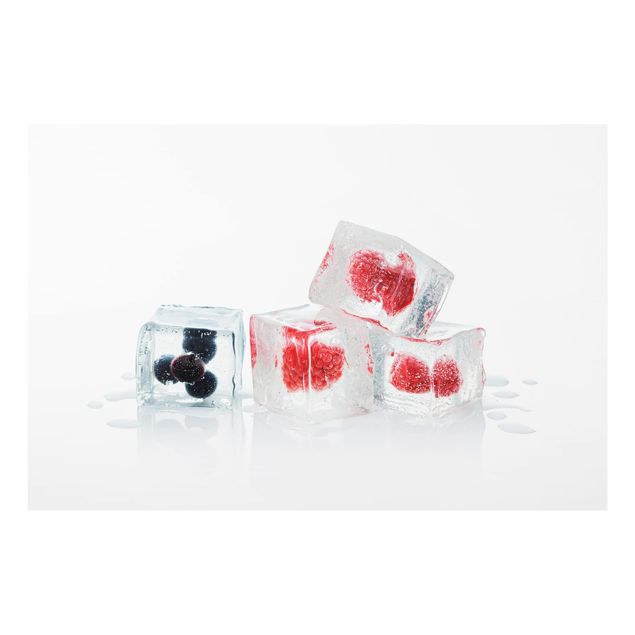 Glass Splashback - Fruits In Ice Cube - Landscape 2:3