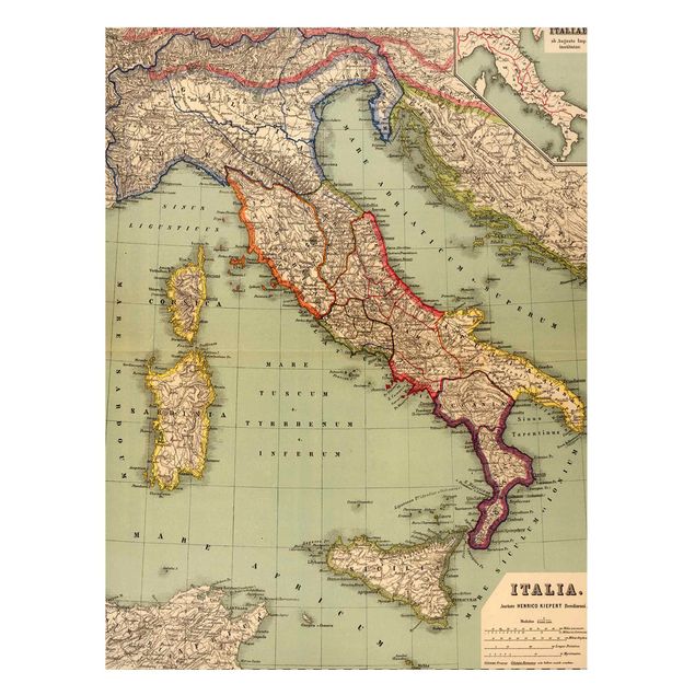 Magnet boards maps Vintage Map Italy
