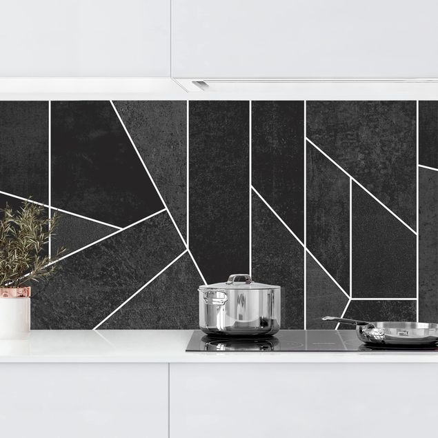 Kitchen Black And White Geometric Watercolour