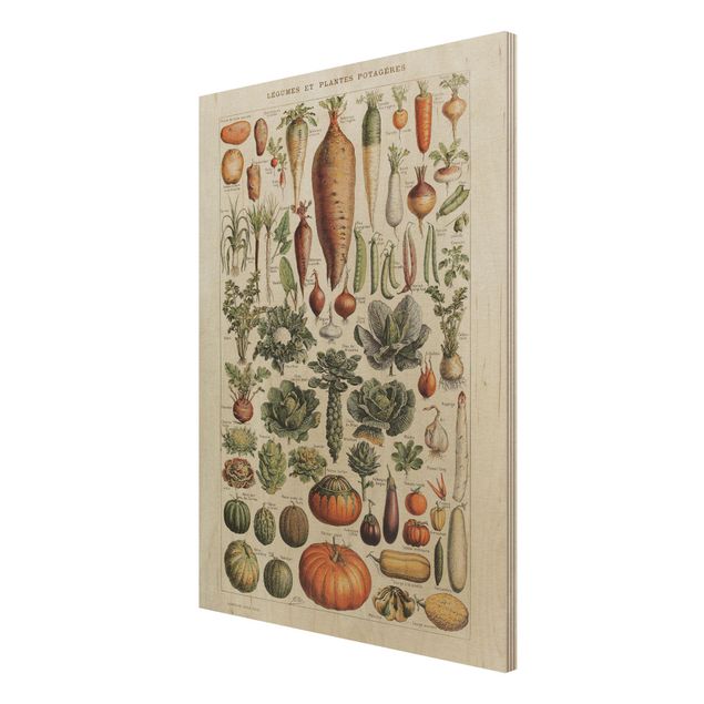 Vintage wood prints Vintage Board Vegetables