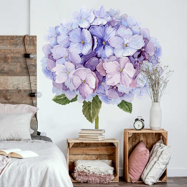 Kitchen Watercolour Hydrangea Blue Bloom XXL