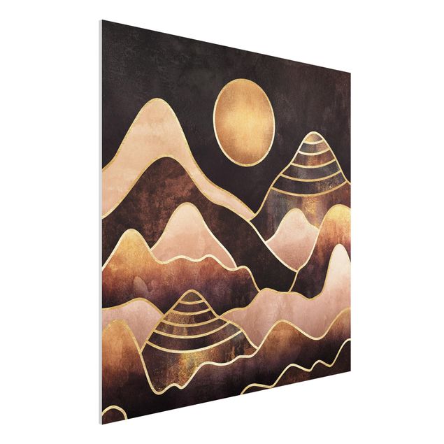 Prints landscape Golden Sun Abstract Mountains