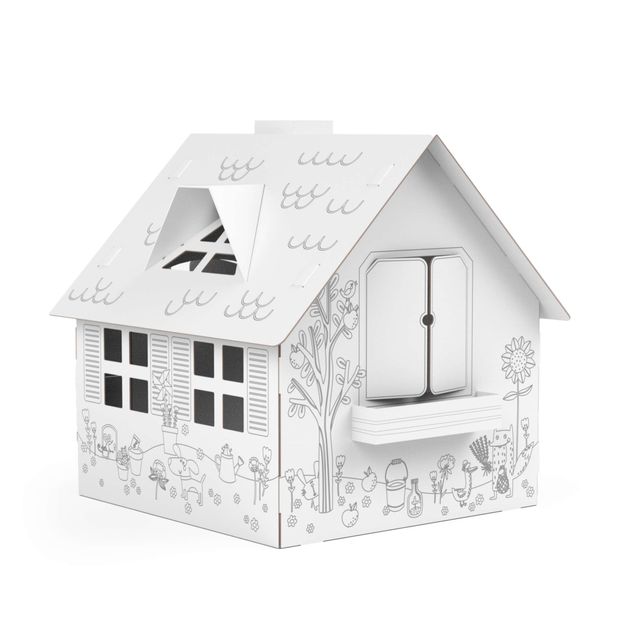 Cardboard Playhouse Summer House for colouring XXL by FOLDZILLA | micasia.com
