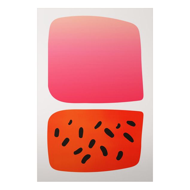 Canvas art Abstract Shapes - Melon And Pink