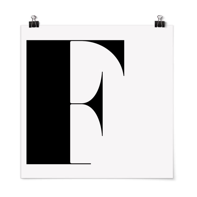 Posters black and white Antiqua Letter F