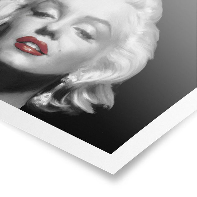 Prints black and white Marilyn With Red Lips