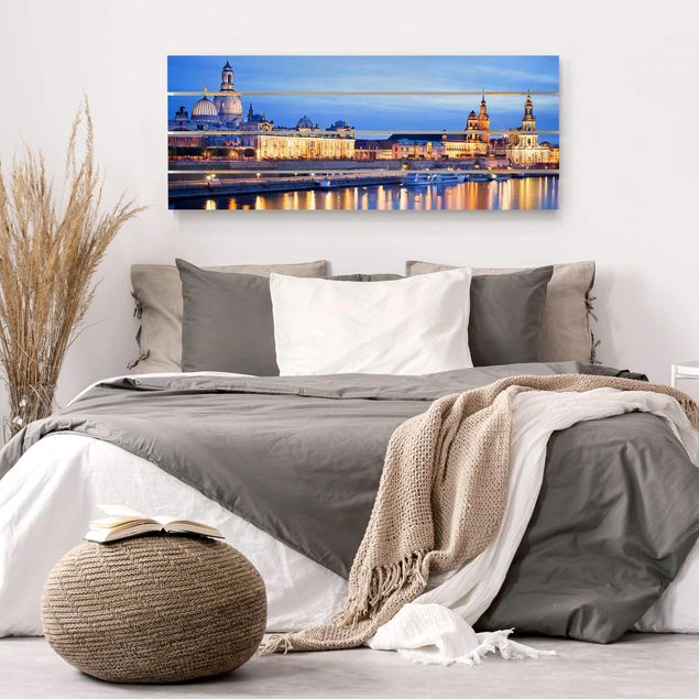 Wood photo prints Canaletto's View At Night