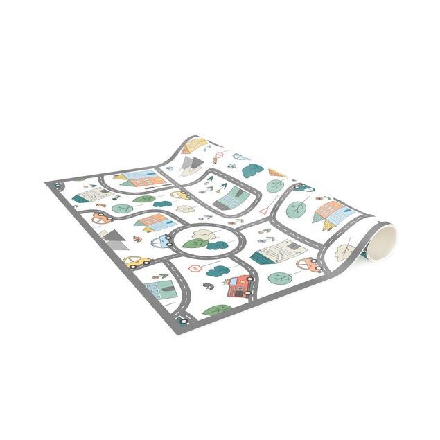 Runner rugs Playoom Mat City Traffic- Out And About With The Car