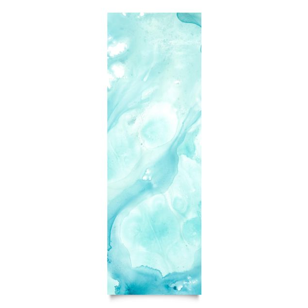 Adhesive films blue Emulsion In White And Turquoise I