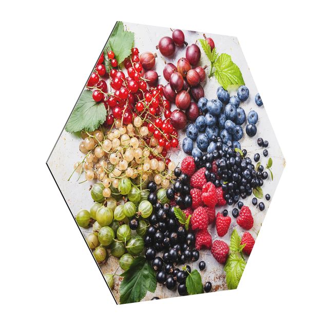 Prints multicoloured Mixture Of Berries On Metal