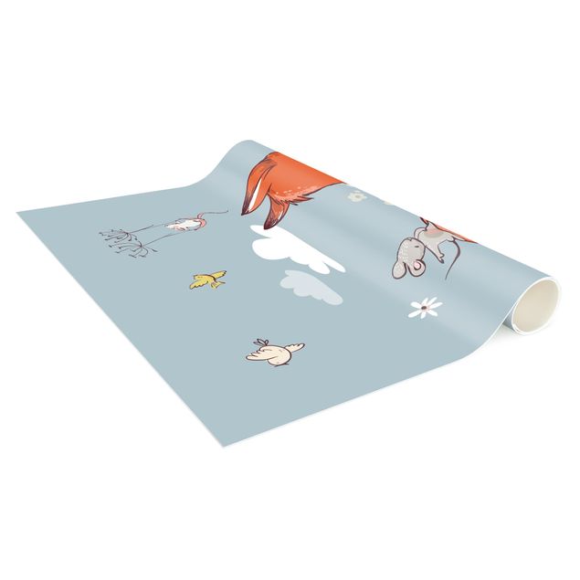 modern area rugs Fox And Mouse Travelling