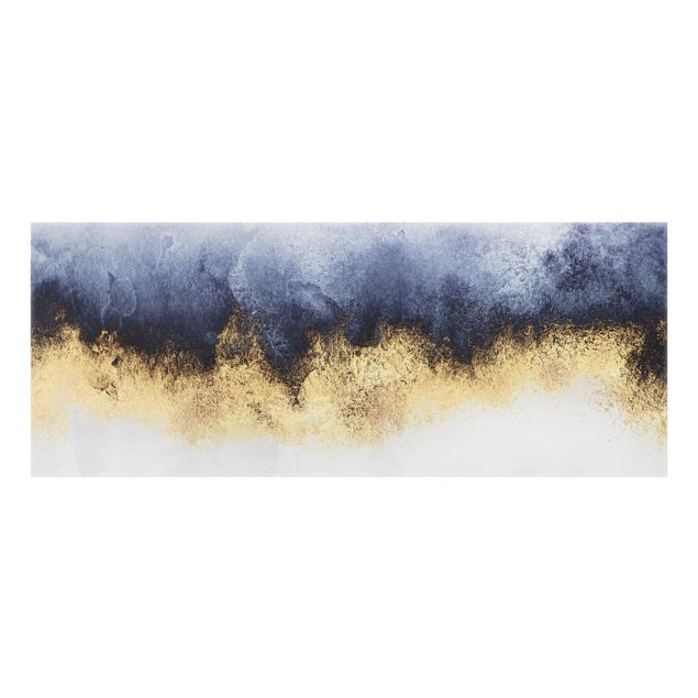 Glass splashback kitchen abstract Cloudy Sky With Gold